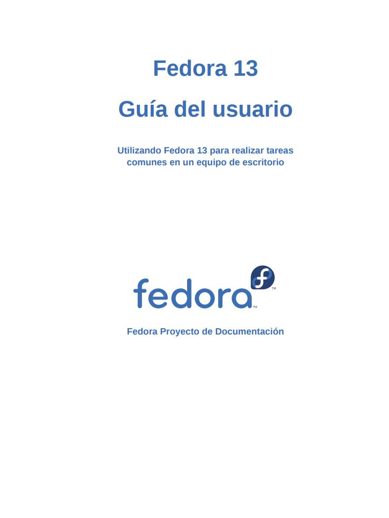 Imágen de pdf Guía del usuario - Utilizando Fedora 13 para realizar tareas comunes en un equipo de escritorio